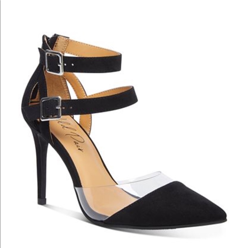 Black pointy toe heels
